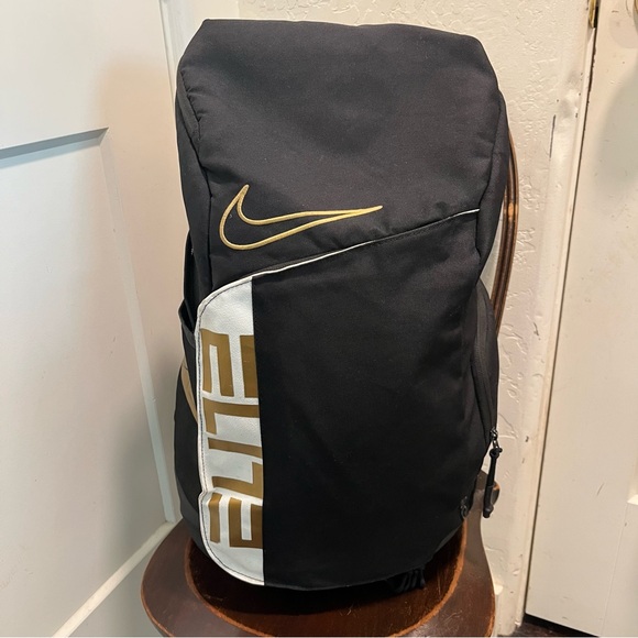 Nike Elite Pro Basketball Backpack Rucksack Sports Travel School Gold Black - Picture 1 of 10